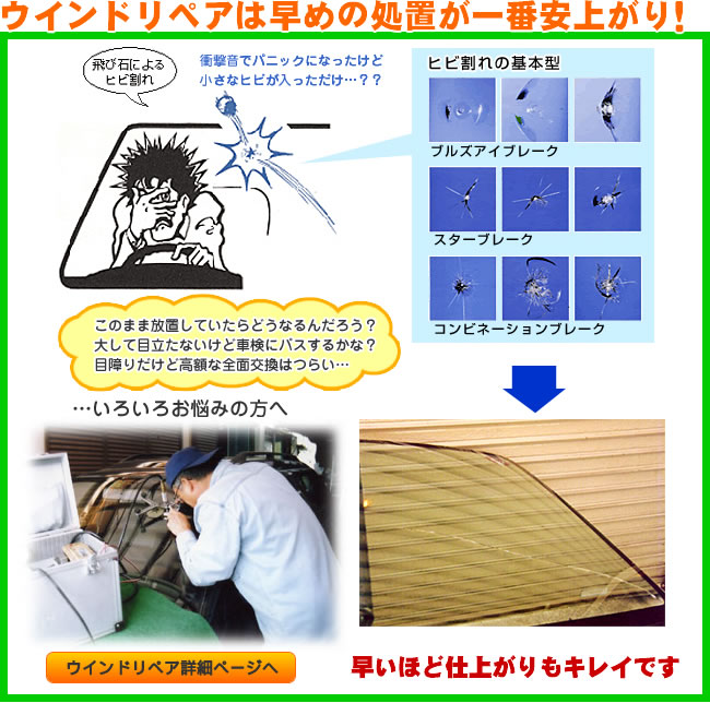 姫路でのウインドリペアはまかせて安心の確かな技術と実績